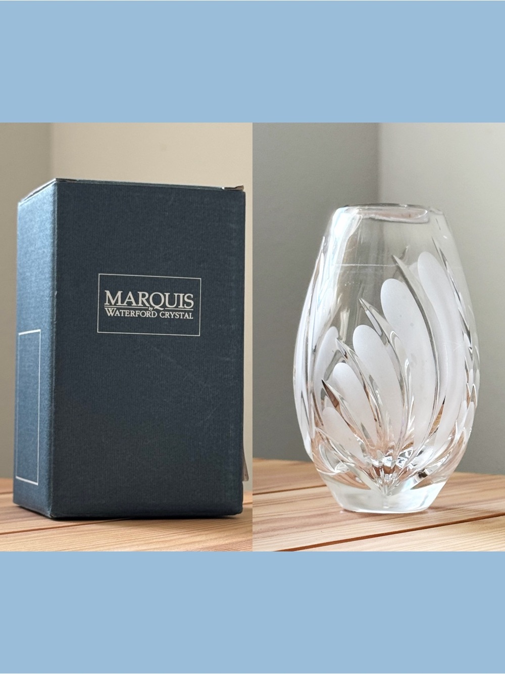 1997 Marquis by Waterford Crystal Coventry Posy Vase Poland in Orig. Box Vintage